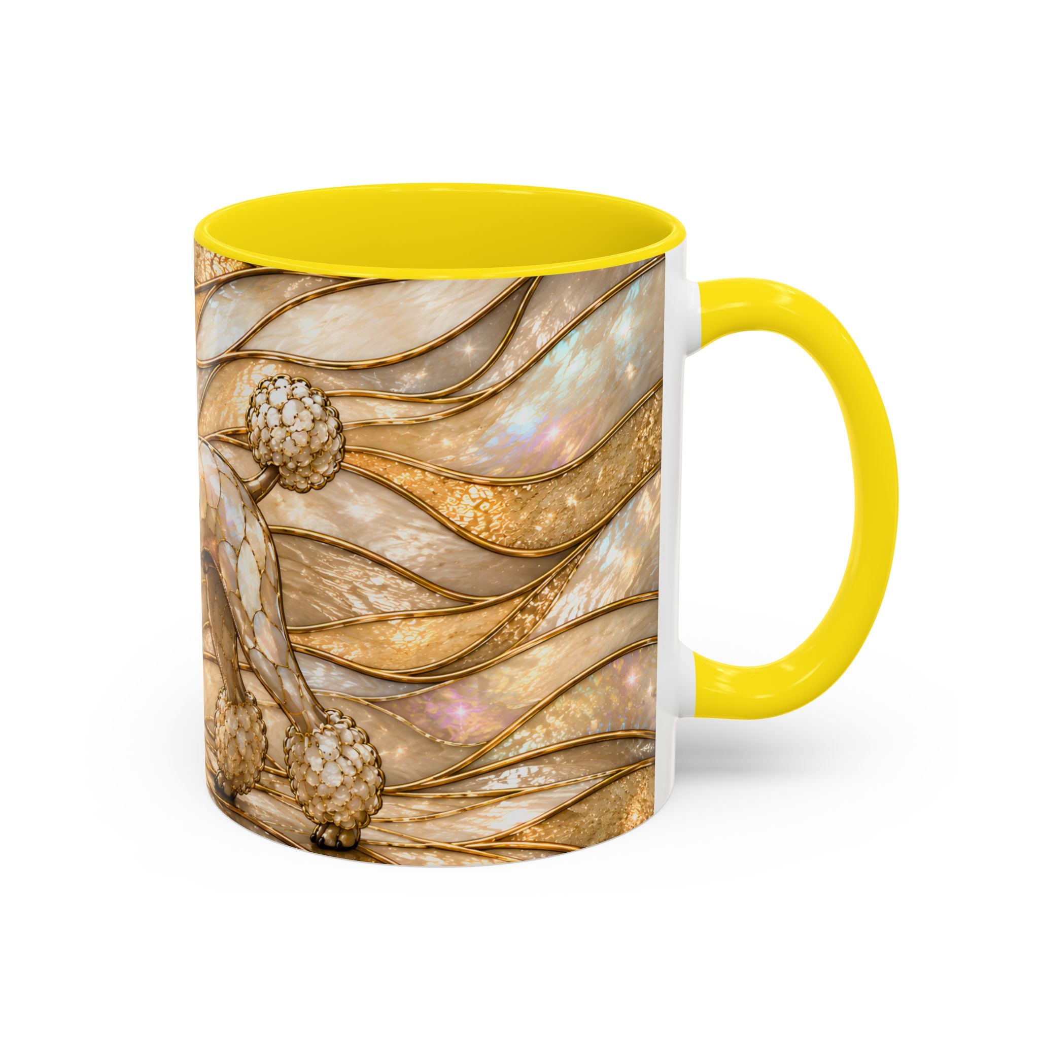 Golden Glow Poodle Stained Glass Style Mug