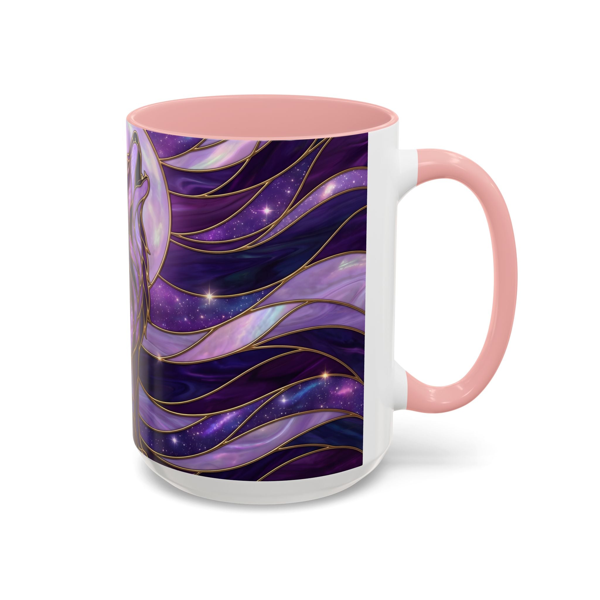 Amethyst Wolf Stained Glass Style Mug