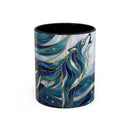 Celestial Blue Wolf Stained Glass Style Mug