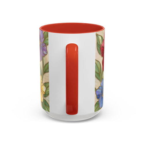 Garden Bloom Hummingbird Stained Glass Style Mug