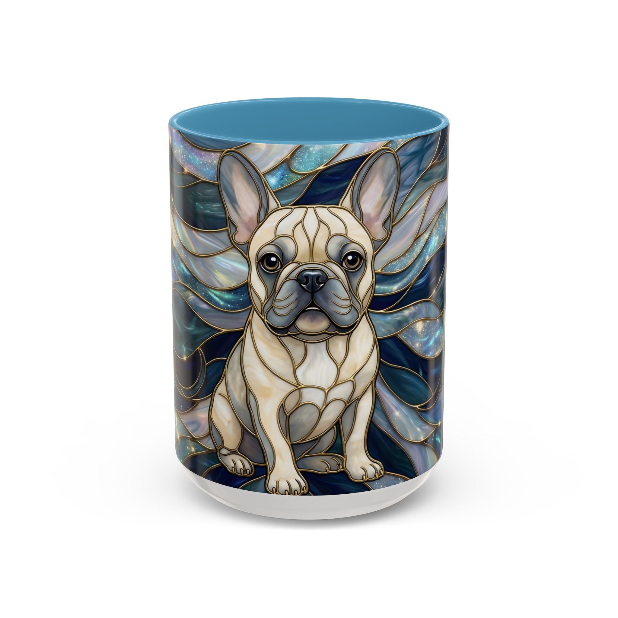 Sapphire Glow French Bulldog Stained Glass Style Mug