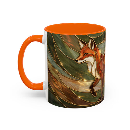 Olive Glow Fox Stained Glass Style Mug