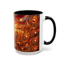 Sunset Peacock Stained Glass Style Mug