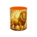 Golden Sakura Lion Stained Glass Style Mug