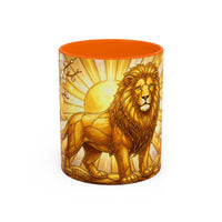 Golden Sakura Lion Stained Glass Style Mug