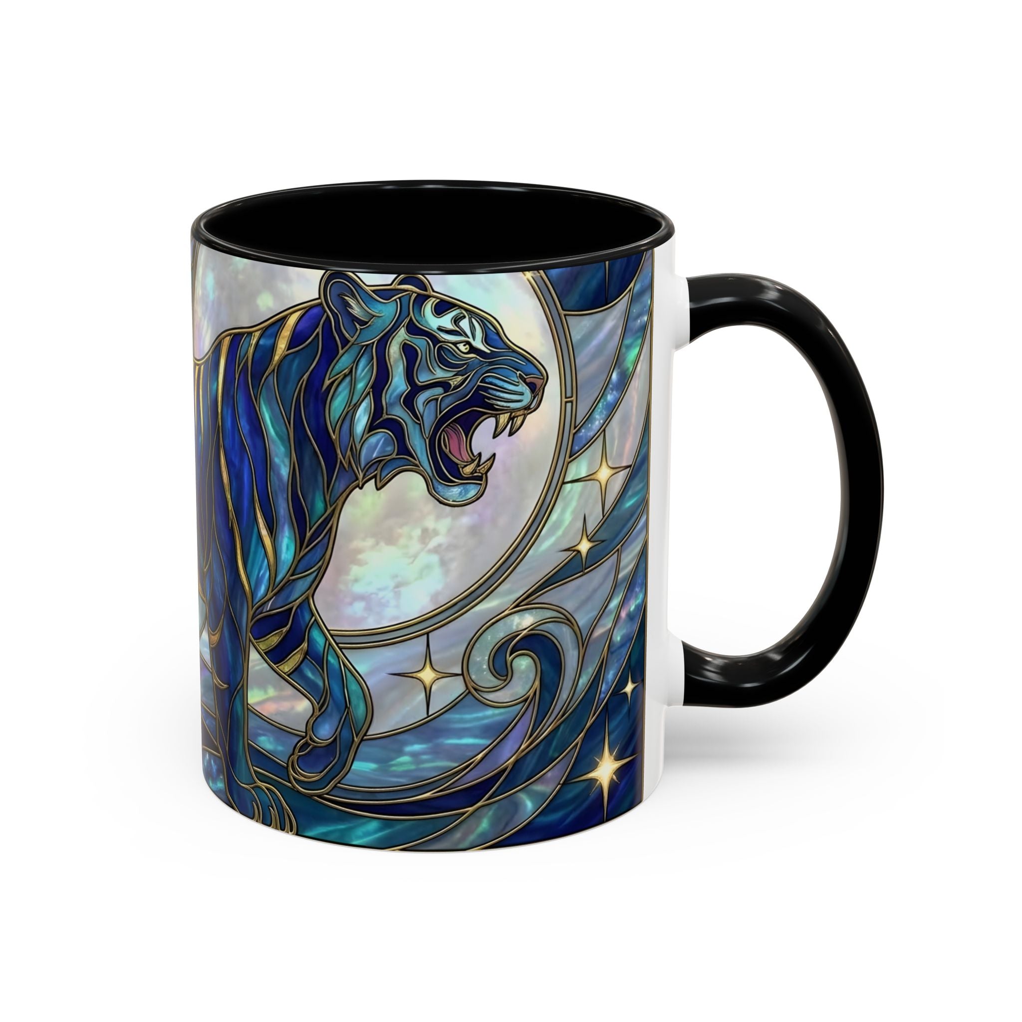 Sapphire Tiger Stained Glass Style Mug