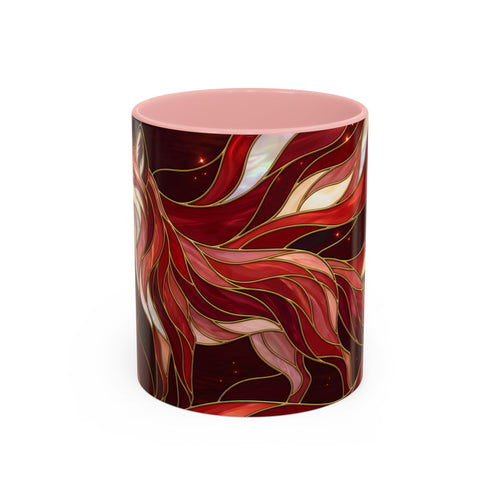 Scarlet Glow Fox Stained Glass Style Mug