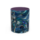 Blue Wolf Stained Glass Style Mug