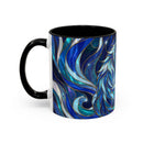 Cobalt Wolf Guardian Stained Glass Style Mug