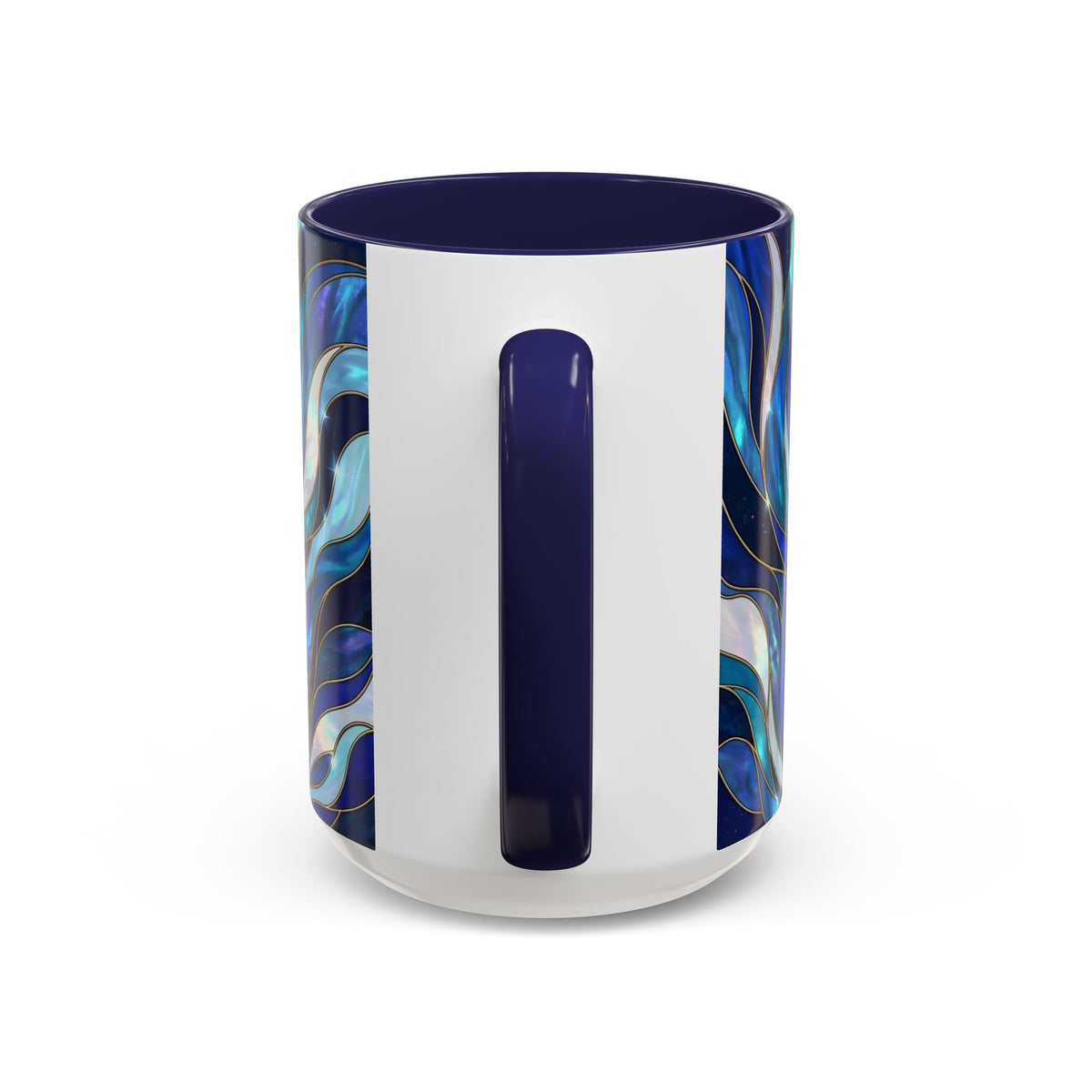 Cobalt Wolf Family Stained Glass Style Mug