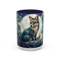 Moonlit Fox Stained Glass Style Mug