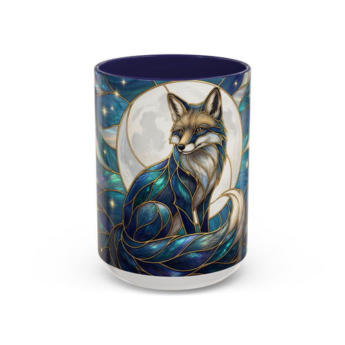 Moonlit Fox Stained Glass Style Mug
