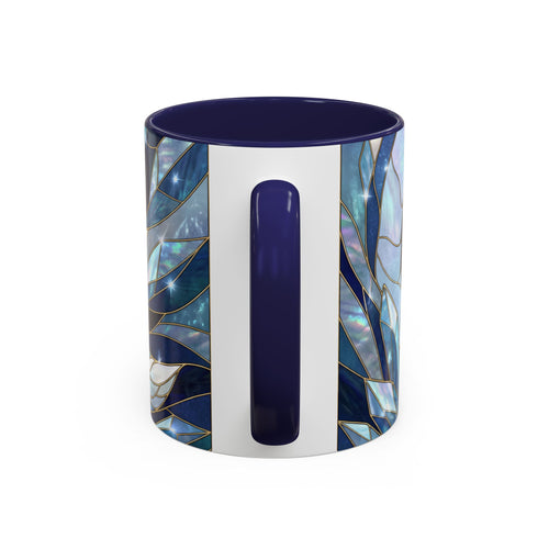 Icy Blue Fox Stained Glass Style Mug