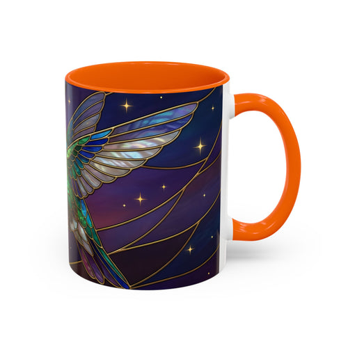 Sunset Sky Hummingbird Stained Glass Style Mug
