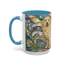 Blue Glow Great Pyrenees Stained Glass Style Mug