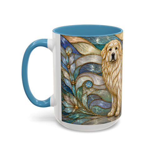 Blue Glow Great Pyrenees Stained Glass Style Mug