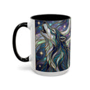Starlight Wolf Stained Glass Style Mug