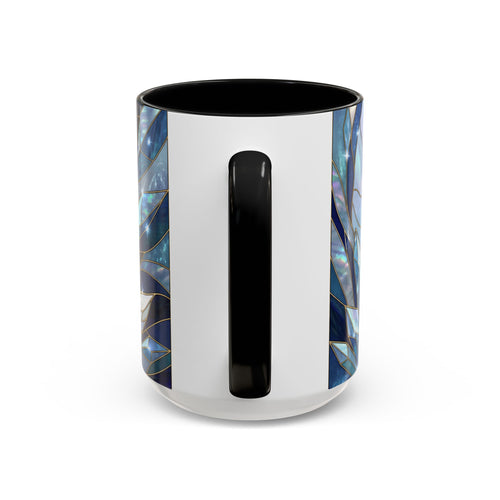 Icy Blue Fox Stained Glass Style Mug