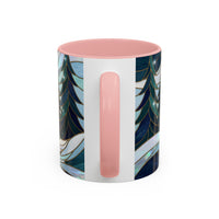 Pine Forest Wolf Stained Glass Style Mug