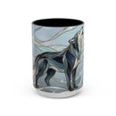 Mystical Blue Wolf Stained Glass Style Mug