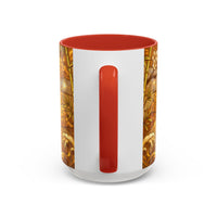 Golden Sakura Lion Stained Glass Style Mug