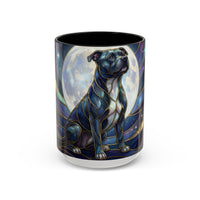 Moonlit Staffordshire Bull Terrier Stained Glass Style Mug