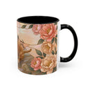 Custom Pet Photo Floral Stained Glass Style Mug