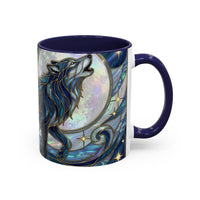 Sapphire Wolf Stained Glass Style Mug