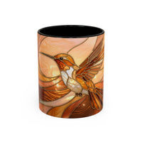 Honey Glow Hummingbird Stained Glass Style Mug