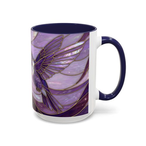 Purple Bloom Hummingbird Stained Glass Style Mug