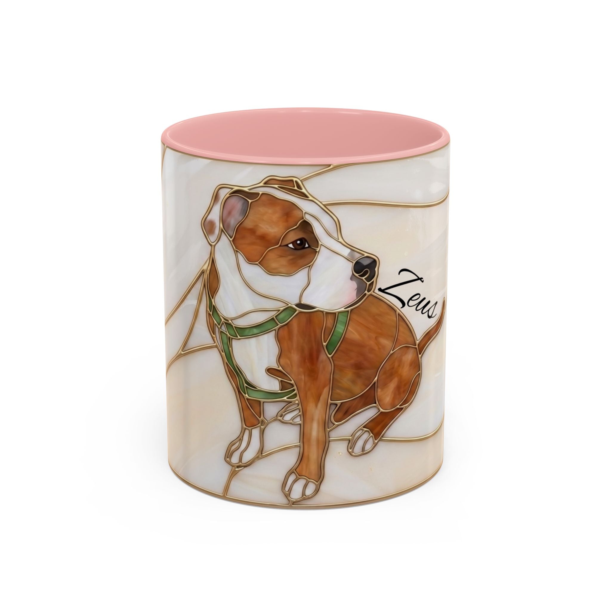 Custom Dog Portrait Stained Glass Style Mug