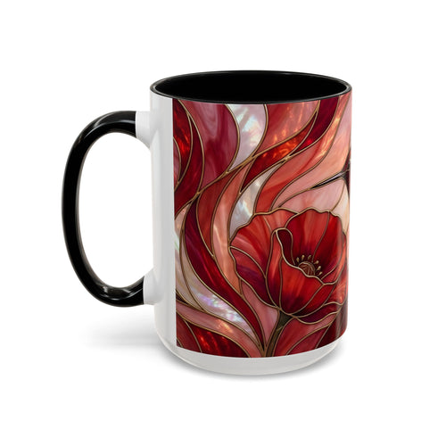 Scarlet Bloom Hummingbird Stained Glass Style Mug