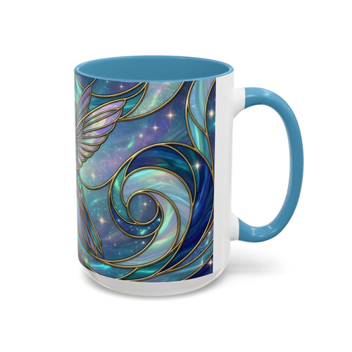 Blue Breeze Hummingbird Stained Glass Style Mug