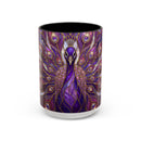 Purple Peacock Stained Glass Style Mug