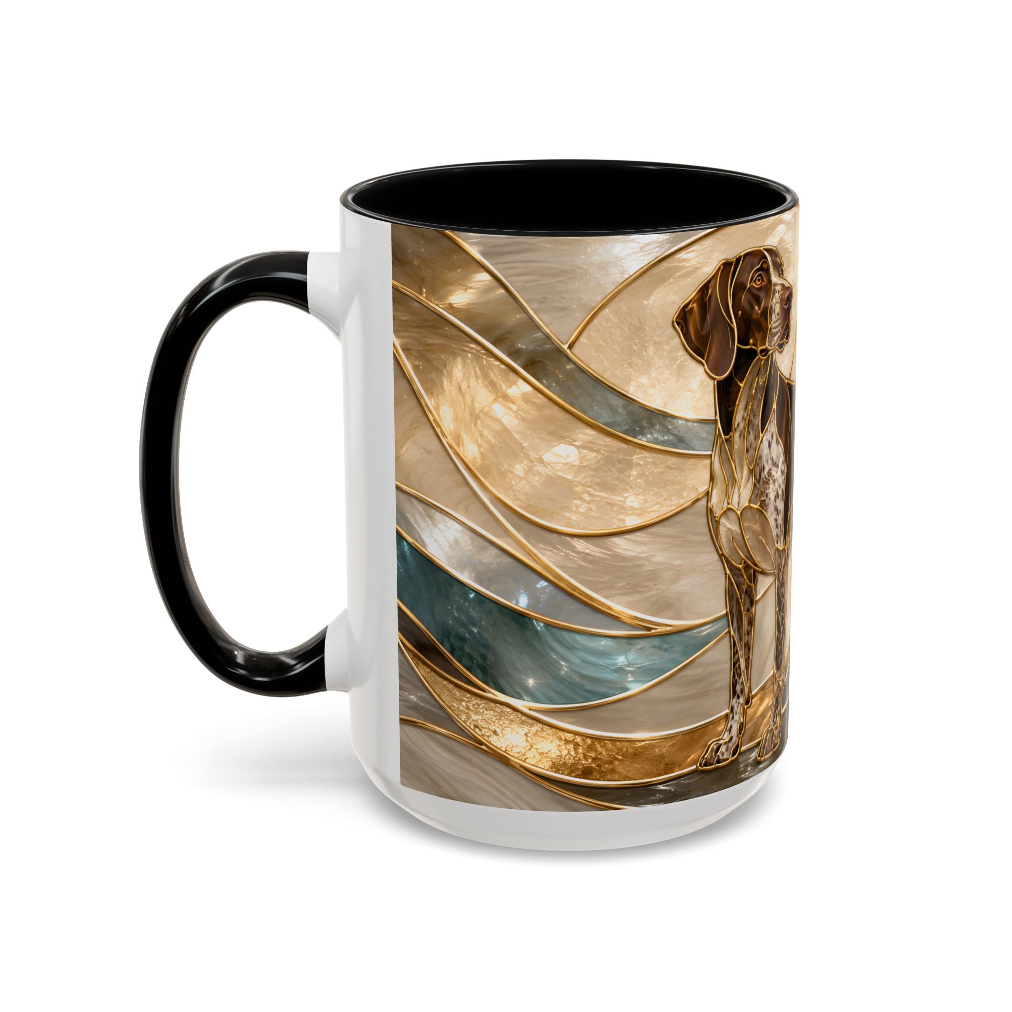 Warm Glow German Shorthaired Pointer Stained Glass Style Mug