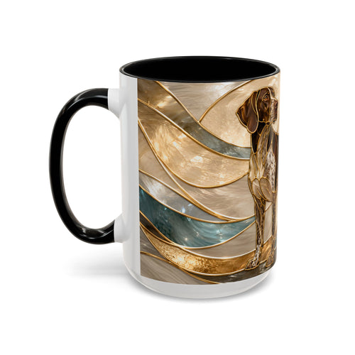 Warm Glow German Shorthaired Pointer Stained Glass Style Mug
