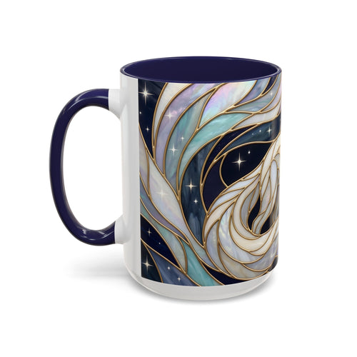 Starlit Arctic Fox Stained Glass Style Mug