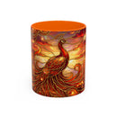 Sunset Peacock Stained Glass Style Mug