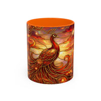 Sunset Peacock Stained Glass Style Mug