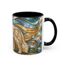 Blue Glow Great Pyrenees Stained Glass Style Mug