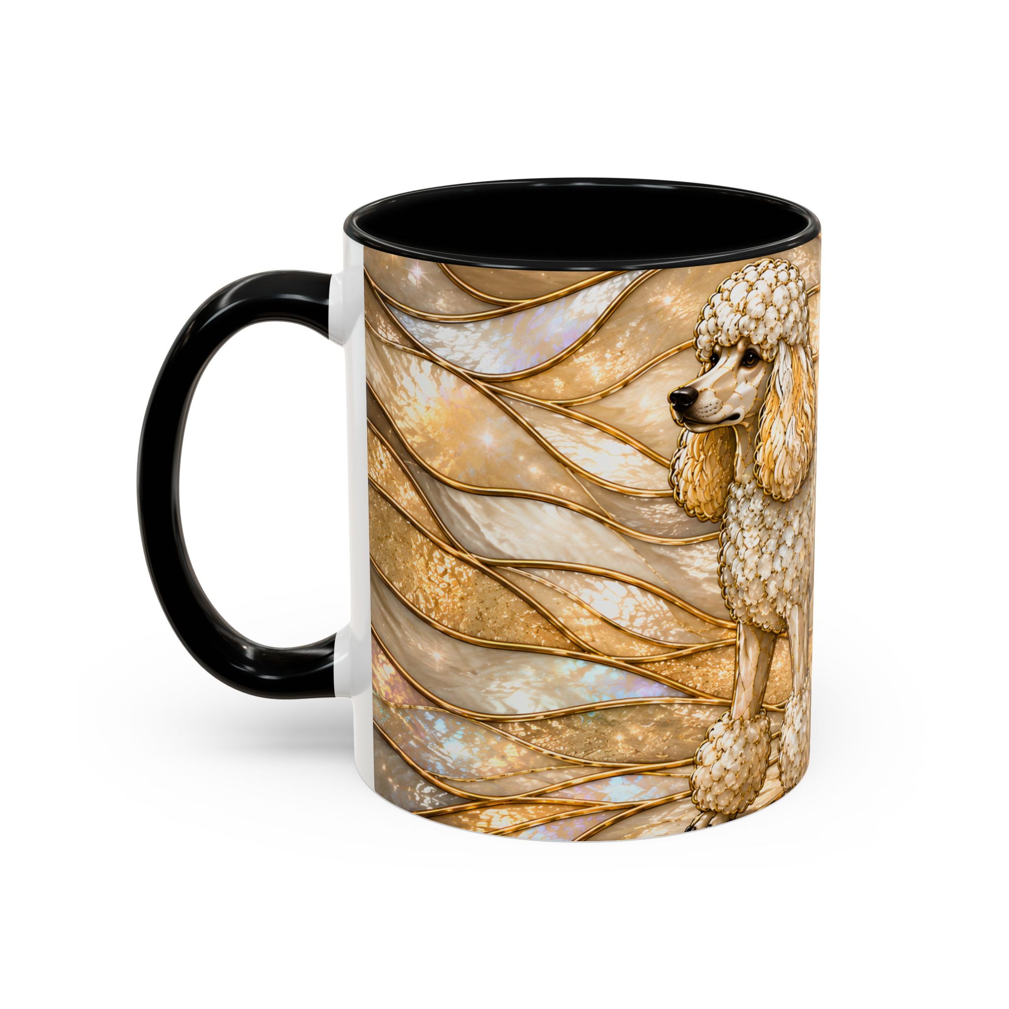 Golden Glow Poodle Stained Glass Style Mug