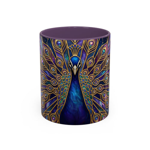 Celestial Peacock Stained Glass Style Mug