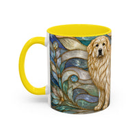 Blue Glow Great Pyrenees Stained Glass Style Mug