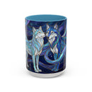 Wolf Kiss Stained Glass Style Mug