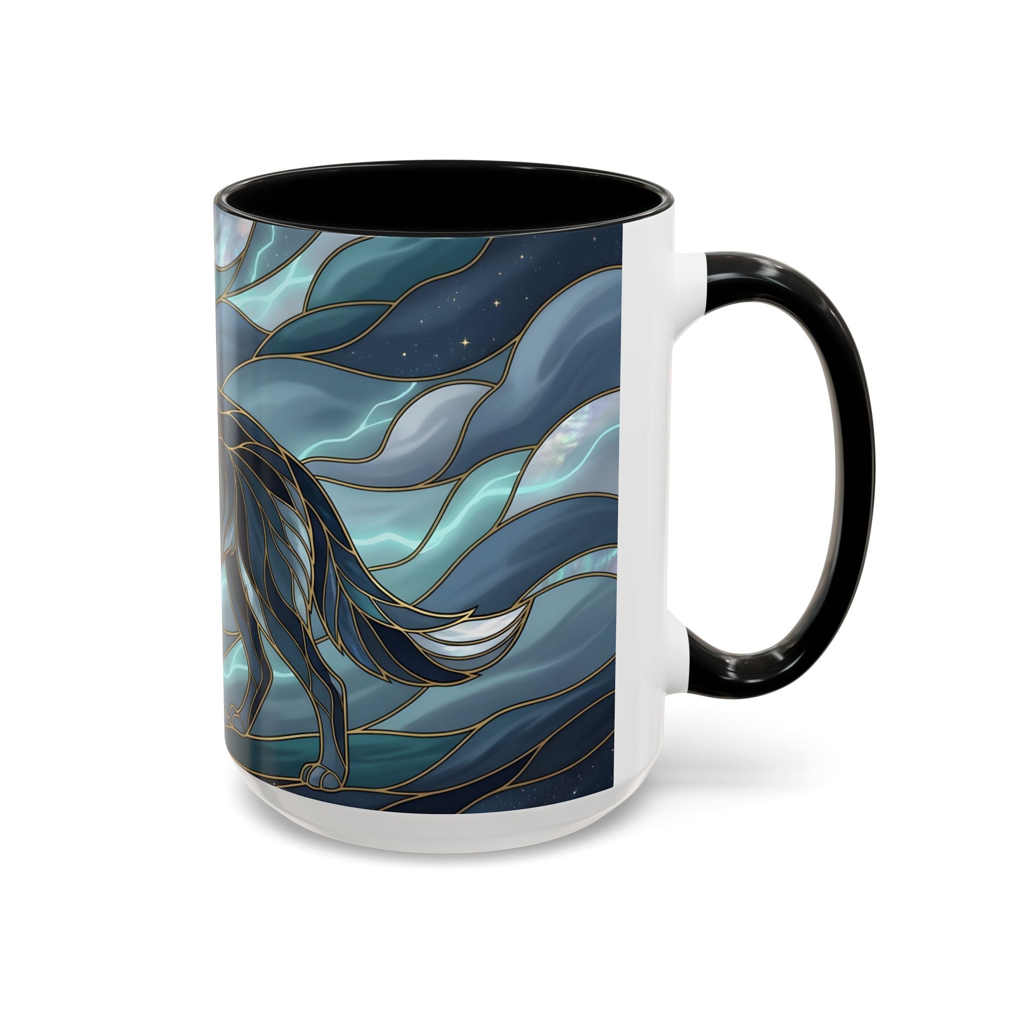 Storm Wolf Stained Glass Style Mug