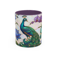 Blooming Peacock Stained Glass Style Mug