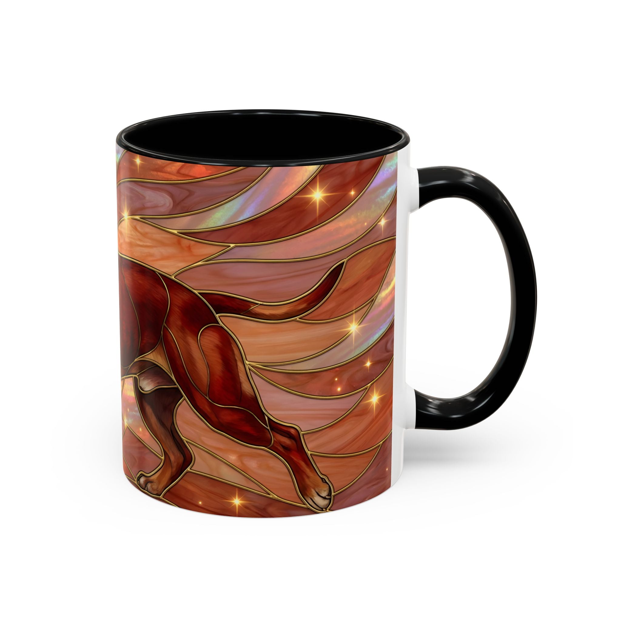 Warm Ember Staffy Stained Glass Style Mug