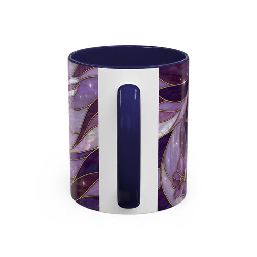 Purple Bloom Hummingbird Stained Glass Style Mug