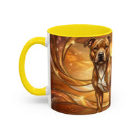 Amber Glow Staffy Stained Glass Style Mug