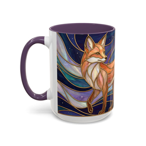 Aurora Fox Stained Glass Style Mug